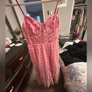Betsey Johnson Pink Heart Patterned Dress